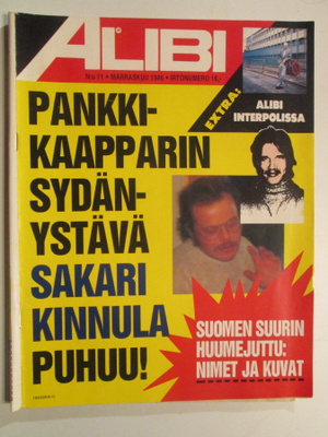 ALIBI RIKOKSIA KÄSITTELEVÄ LEHTI 11 / 1986