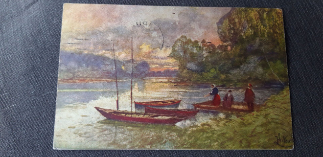 Taidepostikortti, postileima Viipuri v1926, ehkä A. Heickell