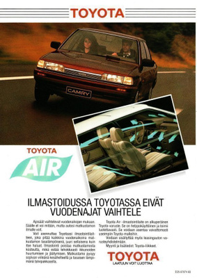 Toyota ilmastointi -esite, 1987