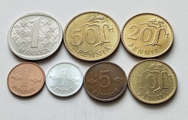 1 p - 1 mk, circ+unc  v. 1969