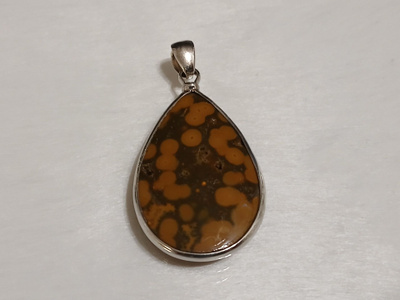 Ocean Jasper kivi ISO Hopea riipus Ag 925