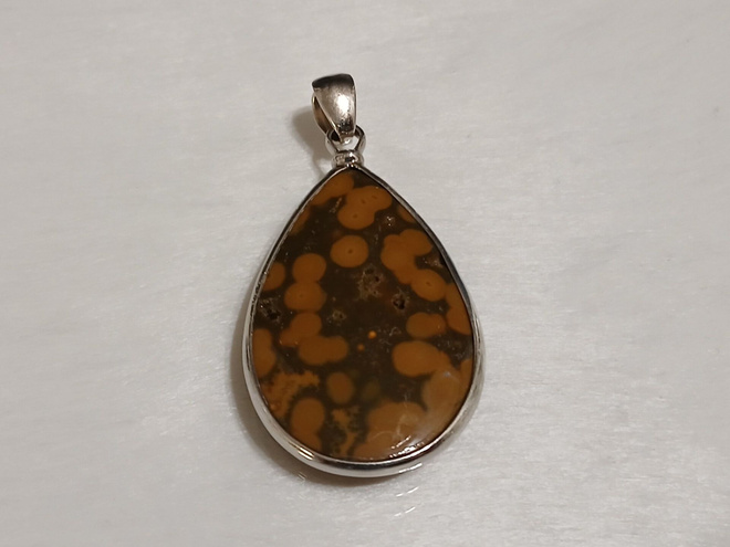 Ocean Jasper kivi ISO Hopea riipus Ag 925