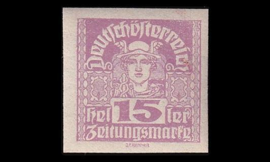 Itävalta 301x ** Sanomalehtimerkki 15 H (1920)