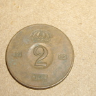 Sveriges konung 2 Öre COIN 1962 Gustaf Adolf - pikkukuva 1