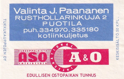 Puotila, Valinta J. Paananen   A & O   b523