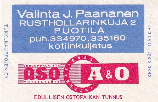 Puotila, Valinta J. Paananen   A & O   b523