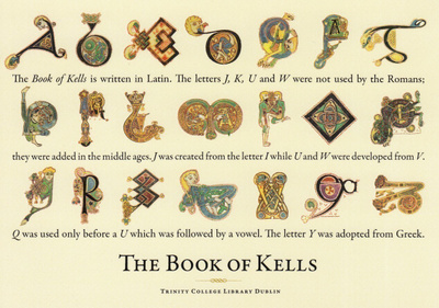 Aakkoset, The Book of Kells (isohko kortti)