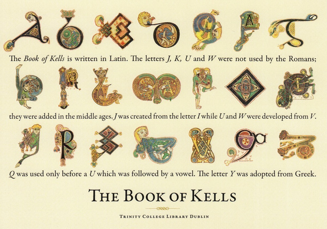 Aakkoset, The Book of Kells (isohko kortti)