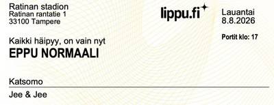 Jee& Jee ETUPERMANTOLIPPU - La 8.8. - RATINA - EPPU NORMAALI