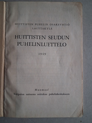 Puhelinluettelo v. 1949
