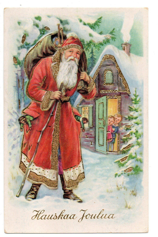 Vanha kortti, joulupukki, vuodelta 1959