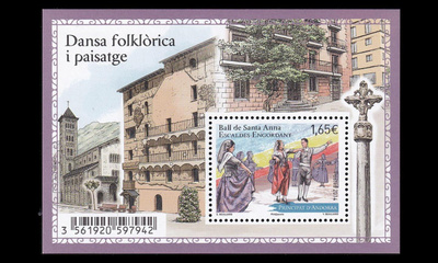 Andorra Fr 778BL11 ** Kansantanssit ja maisemat (2014)