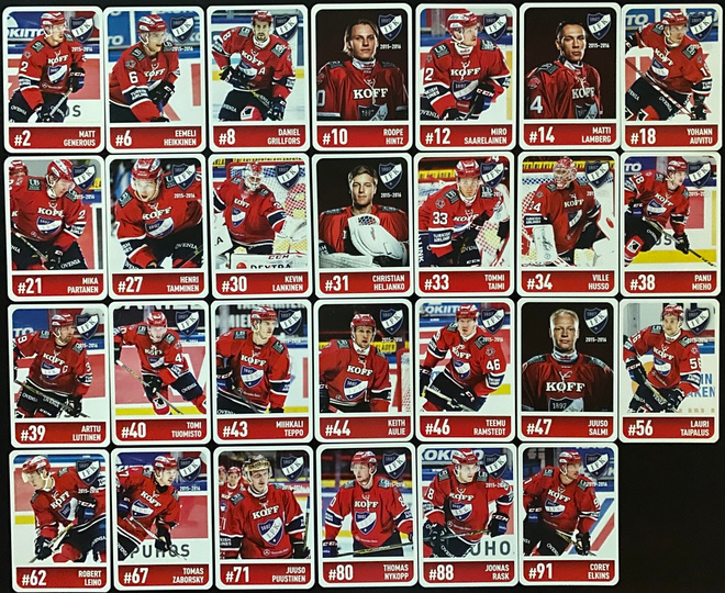 15-16 HIFK Team Issue (27 erilaista)