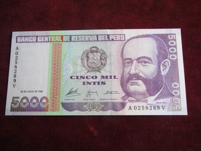 5000 intis 1987 Peru