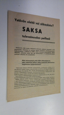 Ystävän eleitä vai uhkauksia? - Saksa tulevaisuuden peilissä