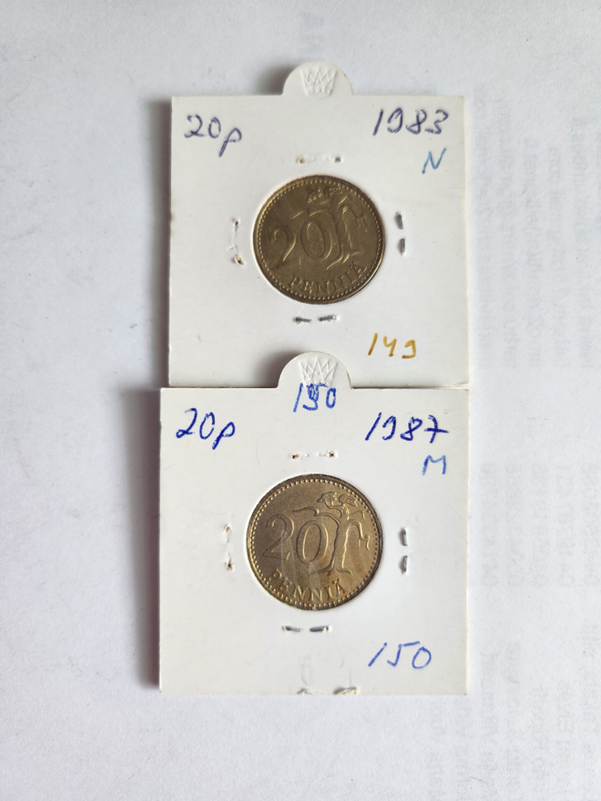 Suomi	20 penniä 1983N ja 1987M   (14070)