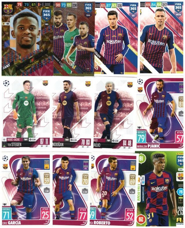 12 x BARCELONA JalkaPallo sis. 2 x ErikoisKorttia