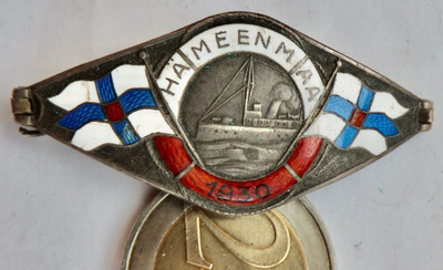 VANHA Ranneke Laivasto Laiva Tykkivene Hämeenmaa Hopeaa 1930