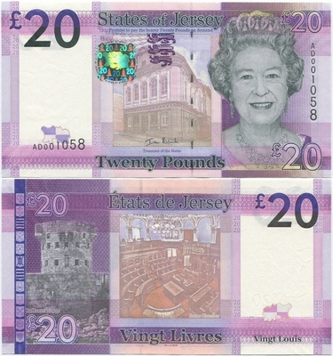 Jersey 20 Pounds 2010 (P-35) UNC QEII