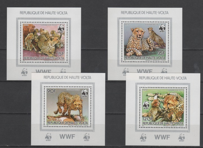 (S1829) UPPER VOLTA, 1984 (WWF. Cheetah) B88A - B91A. MNH**