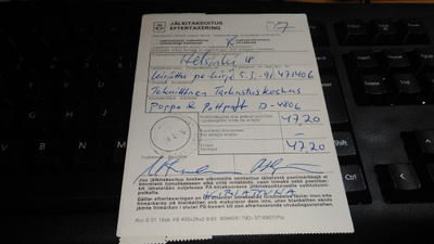 Jälkitaksoitus kortti 1991 26/11