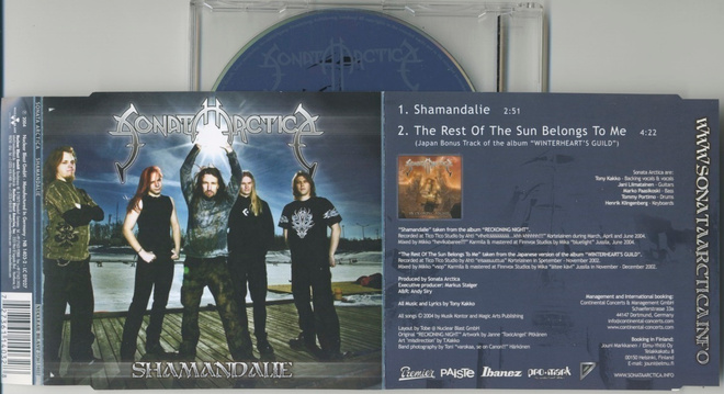SONATA ARCTICA: Shamandalie – 2 track German CDS 2004