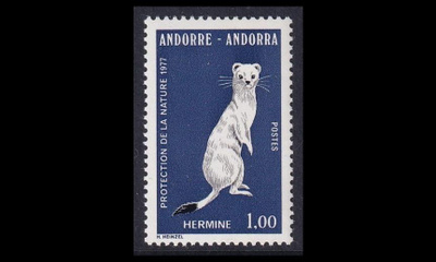 Andorra Fr 281 ** Luonnonsuojelu kärppä (1977)