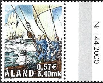 Ål 2000 Purj.merenk. 3,40 mk välilöpari numero ** LaPe 177