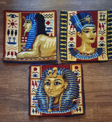 Egyptiaiheiset sohvatyynyn päälliset 3kpl