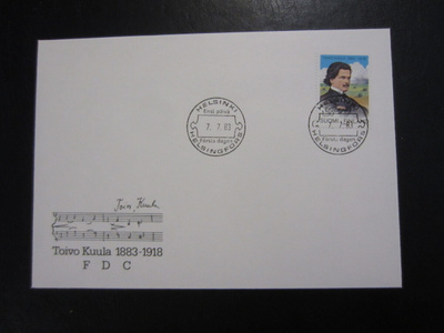 FDC 1983 Toivo Kuulan syntymästä 100 vuotta