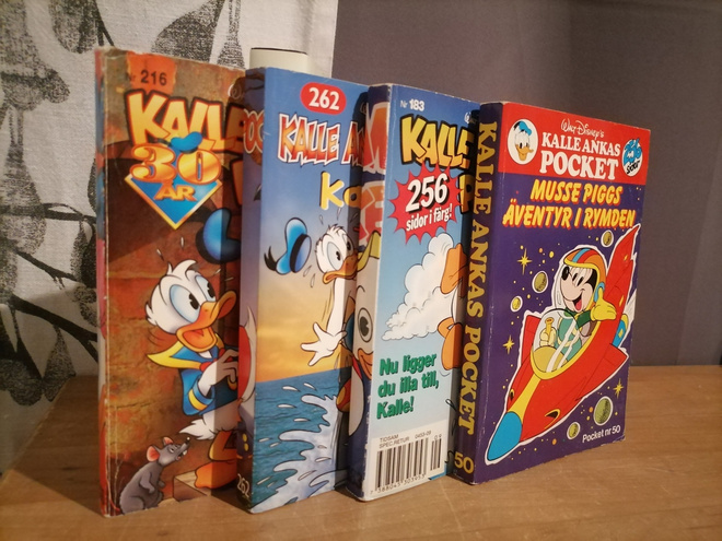 Kalle Ankas pocket x4 + Neljä taskukirjaa