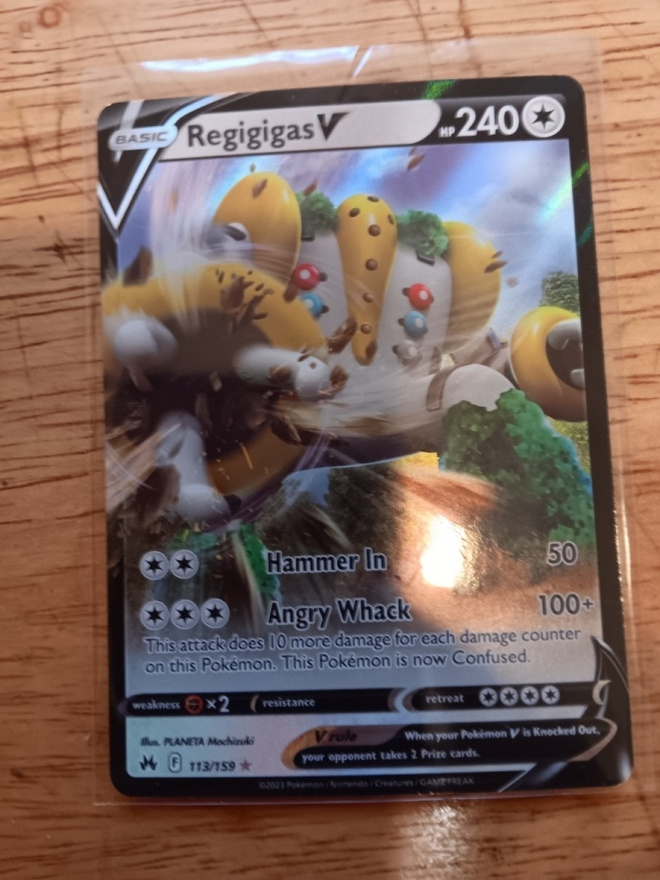 Regigigas V 113/159 - Crown Zenith Ultra RARE card