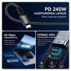 USB-C Thunderbolt 4 kulmakaapeli 40Gbps 240W 8K /1m #32138 - pikkukuva 5