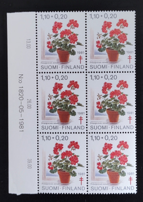 1981 Tuberkuloosi 1,10 mk + 0,20 mk numerokuusilo **