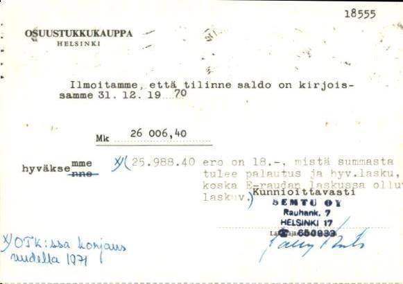 FIRMAKORTTI SENTU OY HELSINKI