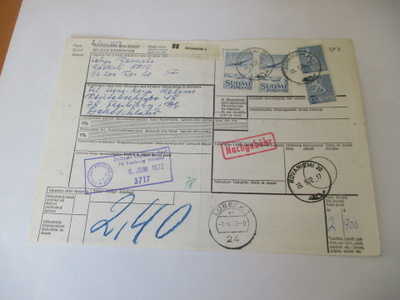 1972 Rovaniemi 20 pakettikortti Saksaan