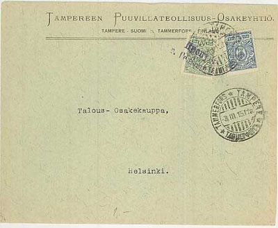 Tampereen puuvillateollisuus osakeyhtiö firmakuori 1915