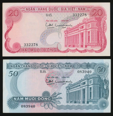 Etelä-Vietnam 20+50 Dong 1969, P24-P25