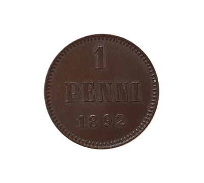 1 penni 1892 - hienokuntoinen!