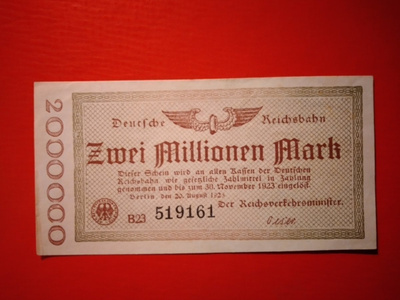 GERMANY 2 MILJ MARK 1923  (K15-S84)