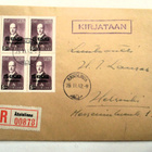 1942 Äänislinna + kirjataan + R lipuke nelilökuorella tulol - pikkukuva 1