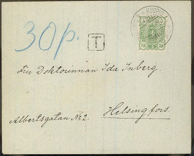 1895 5p T-leimalähetyksellä ja lunastus 30p