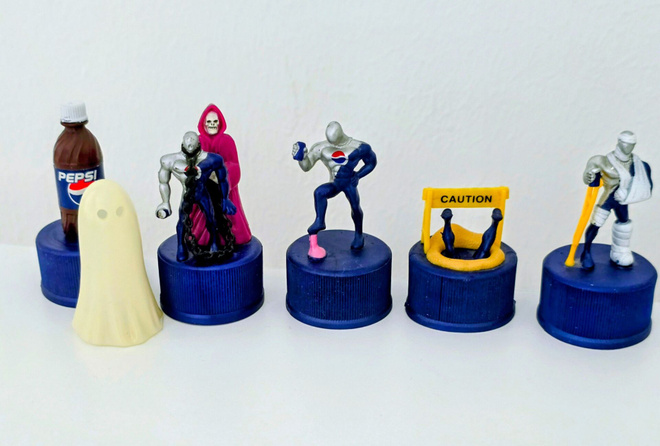 VINTAGE - Pepsi Man Bottle Cap mini figures 5kpl (Japan)