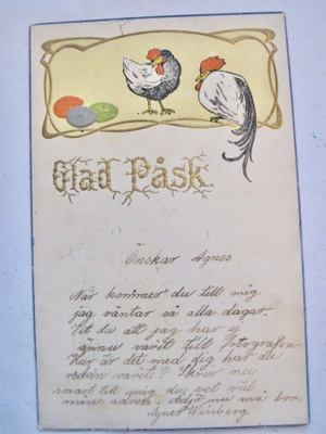 VANHA Postikortti Pääsiäinen 1915 Kohopainettu Jugend