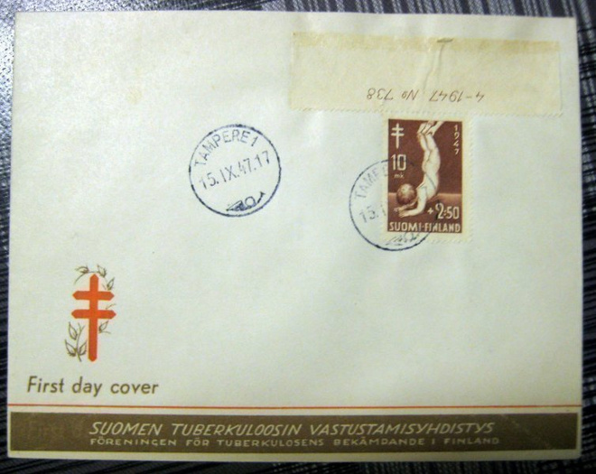 FDC-kuori 1947 Tub-sarjasta(35)