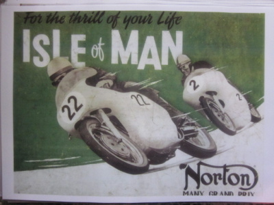 Laminoitu NORTON Isle of Man. Koko A4