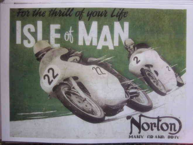 Laminoitu NORTON Isle of Man. Koko A4