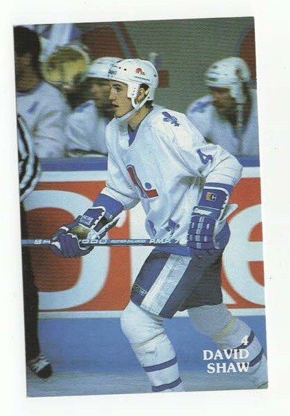 David Shaw Quebec Nordiques Team Issue Postcard