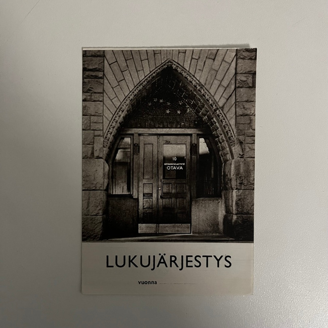 Vanha Kustannusyhtiö Otava - lukujärjestys