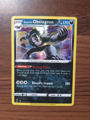 Pokemon Galarian Obstagoon 037/073 Holo Rare